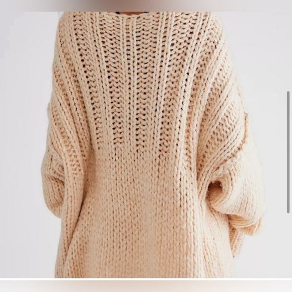 Free People Be There chunky knit oversized sweater in ivory - Picture 2 of 13